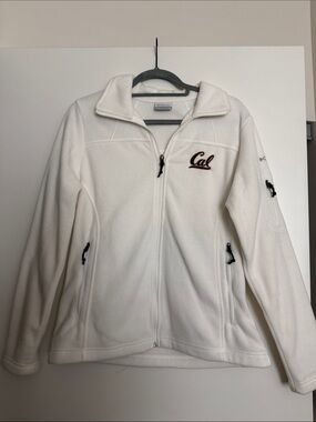 Columbia White Cal Embroidered Fleece Jacket